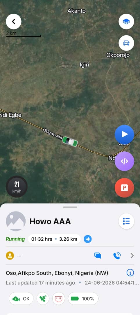 Primera fleet app — live vehicle tracking map